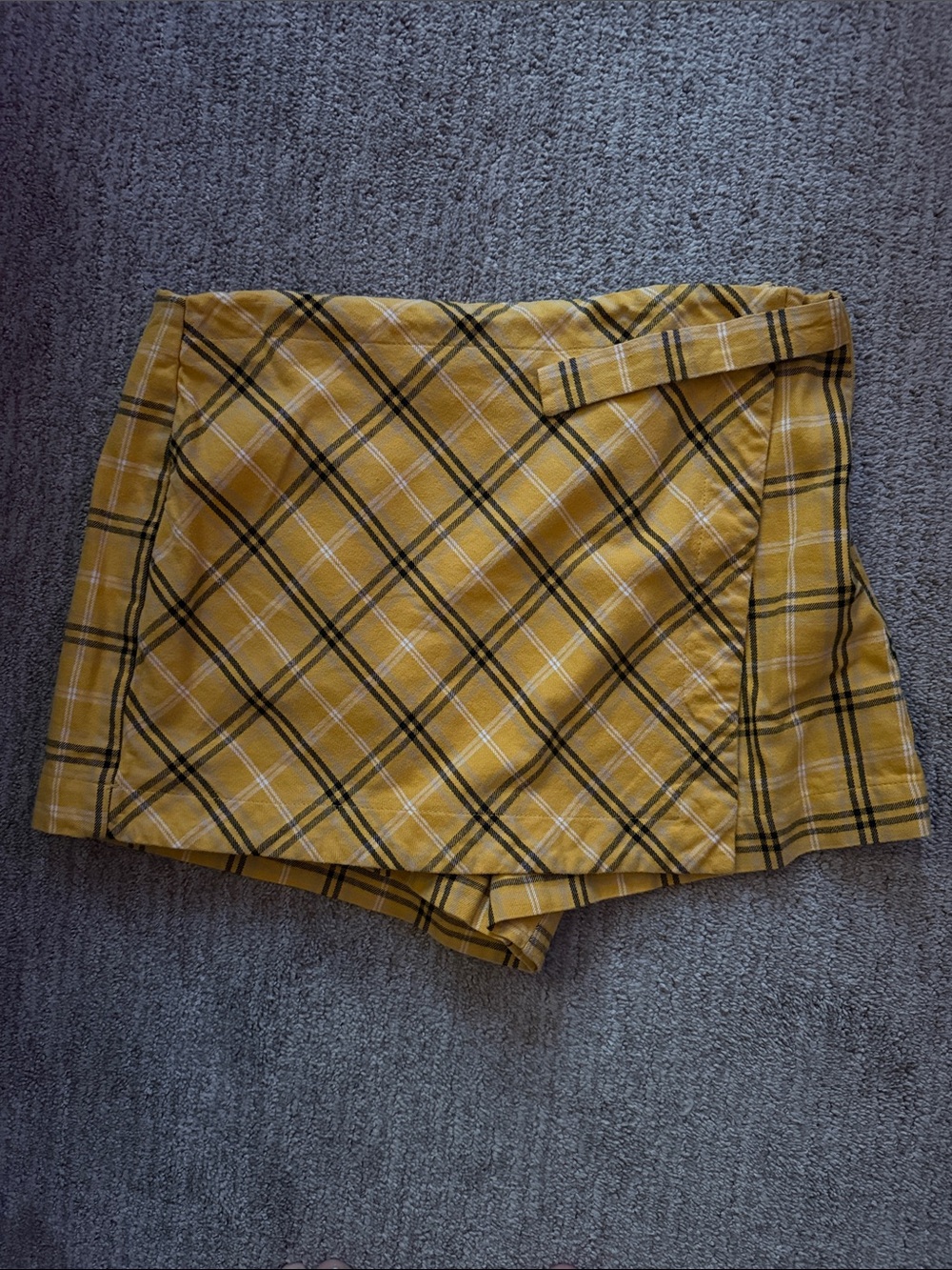 Yellow Plaid Wrap-Front Women’s Skort